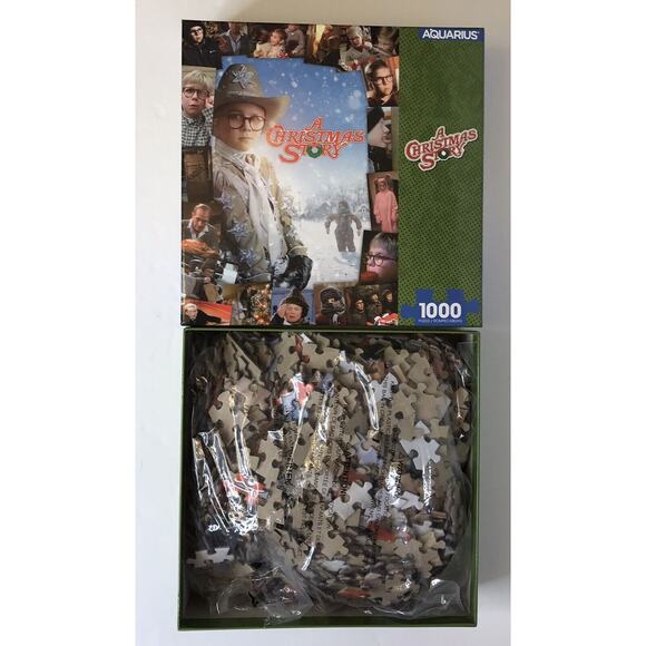A Christmas Story Jigsaw Puzzle 1000 Pieces by Aquarius 20” x 28” Movie TV Show - Picture 2 of 4